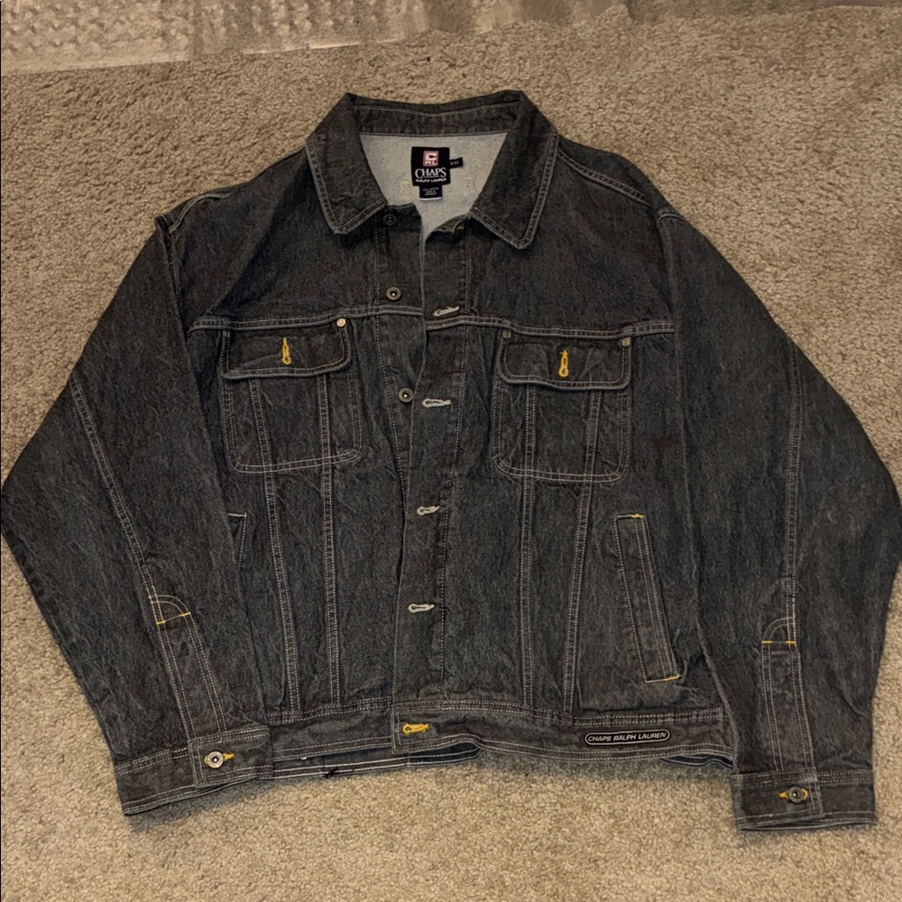 Chaps Dark Gray Denim Jacket for Men